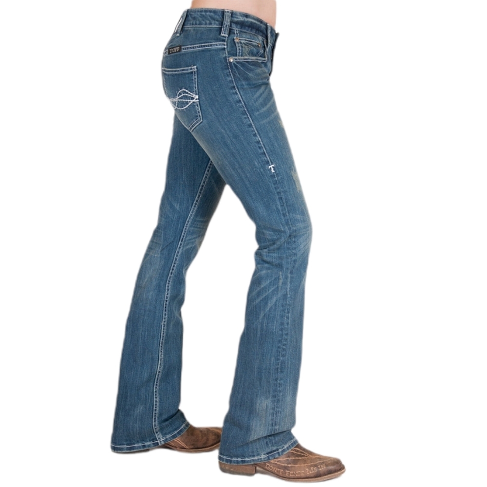 COWGIRL TUFF "Hippie" bootcut natural waist jeans 27x33 EUC